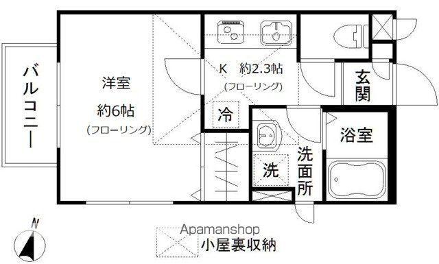 ベルコートアネックス(1K/2階)の間取り写真