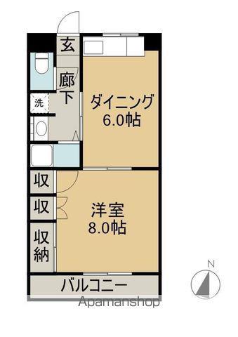 トロイメライ(1DK/2階)の間取り写真