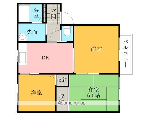 二色の浜グリーンヴィレッジ(3DK/1階)の間取り写真