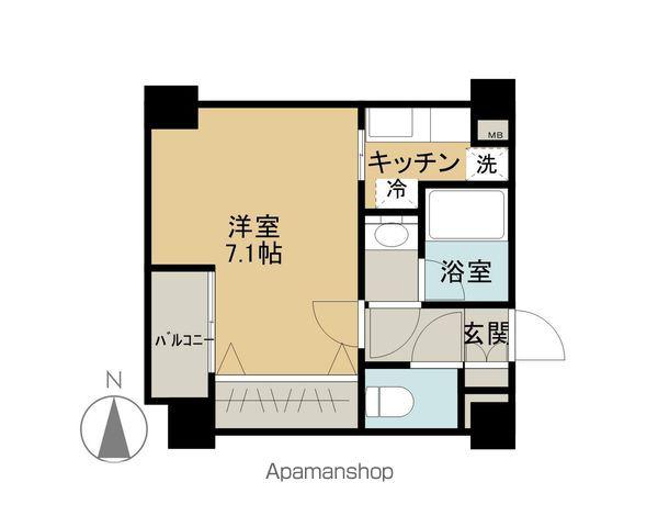 ラピス雨宮(1K/6階)の間取り写真