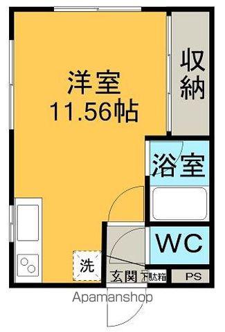 ひばりヶ丘ハイツB(ワンルーム/1階)の間取り写真