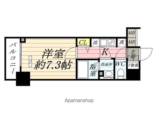 メインステージTOKYO・ノースHYS(1K/2階)の間取り写真