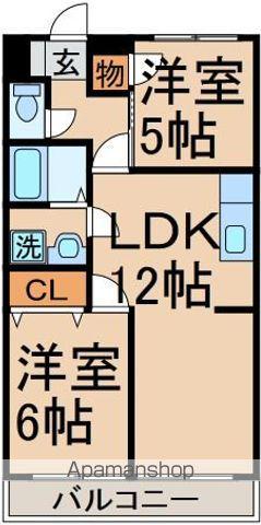 ヴェルクレール(2LDK/3階)の間取り写真
