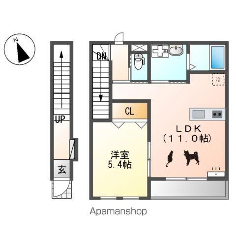 ヴァルム(1LDK/2階)の間取り写真