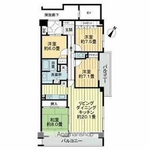 サーパス吹上(4LDK/5階)の間取り写真