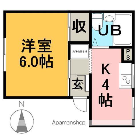 CASA BLANCA C棟(1K/2階)の間取り写真