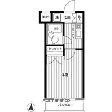ジェイパーク西落合(1K/3階)の間取り写真