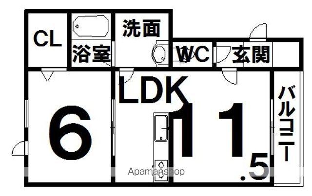 GRAN S92(1LDK/1階)の間取り写真