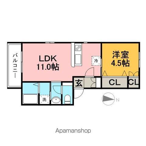 HEARTIAN CLAST(1LDK/2階)の間取り写真