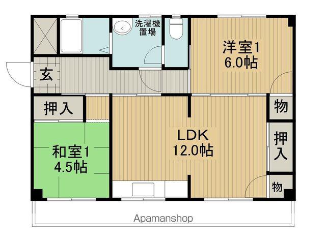藤森コーポ(2LDK/2階)の間取り写真
