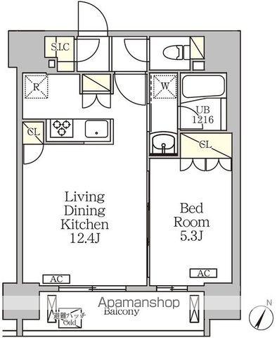 ジオエント白金台(1LDK/7階)の間取り写真