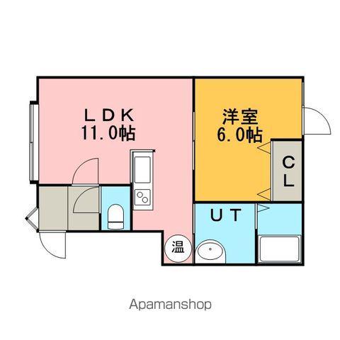 ハーモニーA(1LDK/2階)の間取り写真