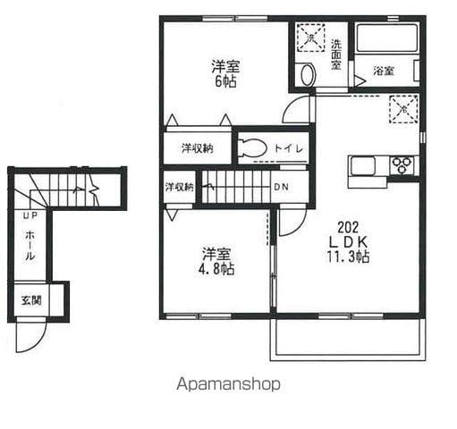 エコーハイム(2LDK/2階)の間取り写真