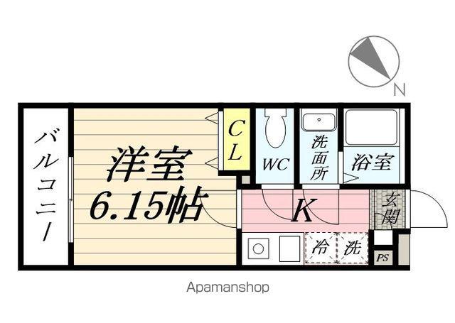 ブランミュール横浜鶴見3(1K/2階)の間取り写真