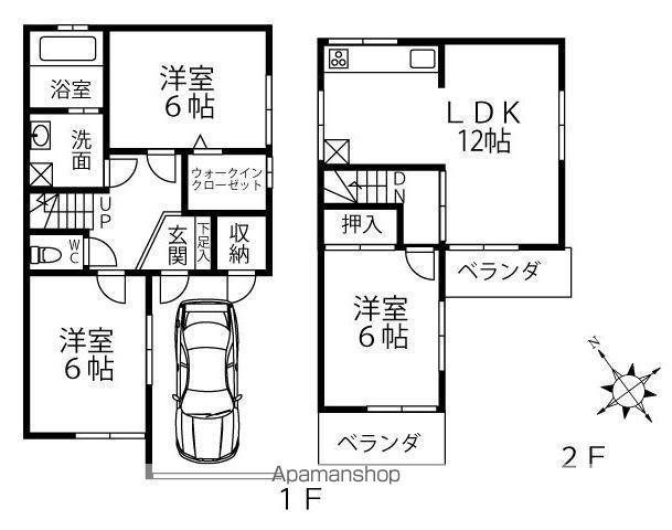 阪急電鉄宝塚線 三国駅(大阪) 徒歩13分 2階建 築46年(3LDK)の間取り写真