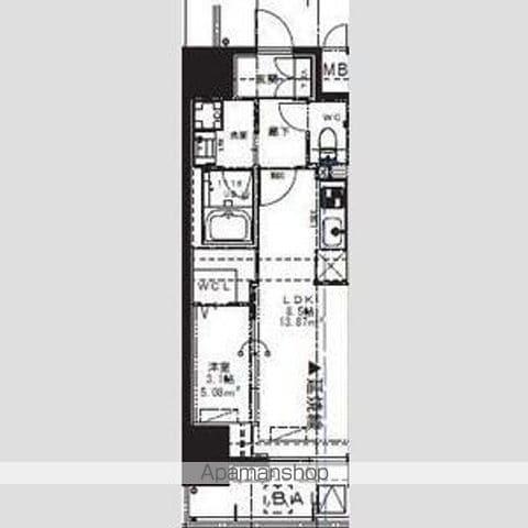 ALIVIS九条(1LDK/13階)の間取り写真
