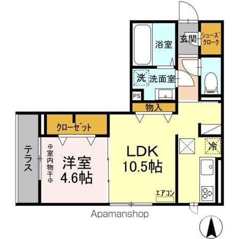 アベニール(1LDK/1階)の間取り写真