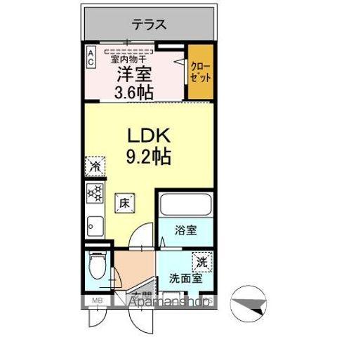 E-COMFORT FLAT(1LDK/1階)の間取り写真
