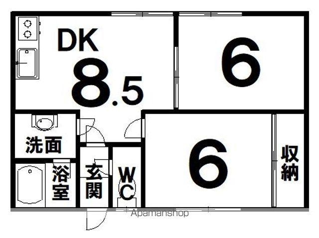 ニューハイム1(2DK/1階)の間取り写真