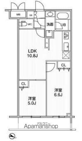 LIME RESIDENCE HIKIHUNE(2LDK/2階)の間取り写真