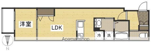 月光 岡山駅西口弐番館(1LDK/1階)の間取り写真