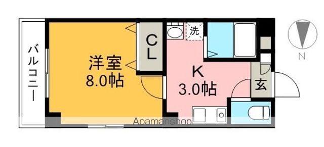 レジデンス山手(1K/2階)の間取り写真