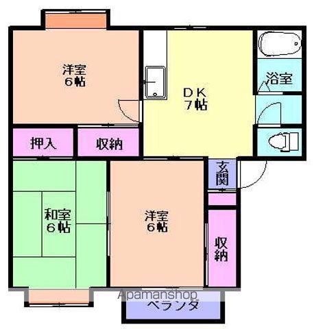 メンバーズタウン桜町A(3DK/1階)の間取り写真