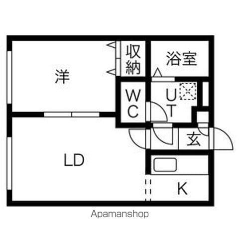 シティハイム南6条(1DK/2階)の間取り写真