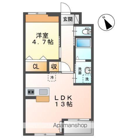 ルミエール(1LDK/2階)の間取り写真