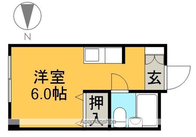 レディース明日香(ワンルーム/2階)の間取り写真