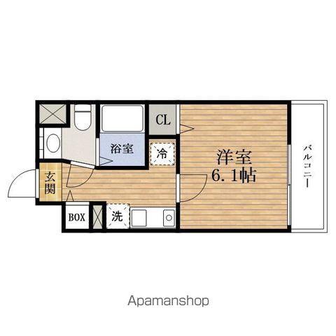 ブランドールSHIMMACHI(1K/6階)の間取り写真