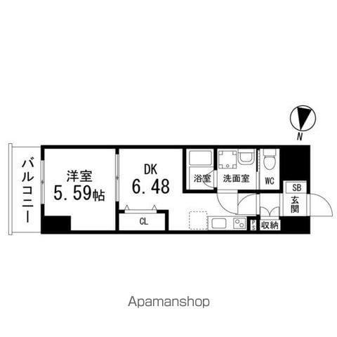 アスコット苦竹駅前(1DK/5階)の間取り写真
