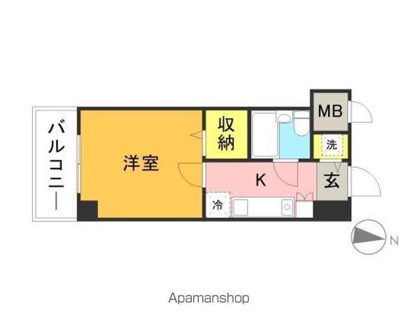 ラ・レジダンス・ド福岡県庁前(1K/11階)の間取り写真