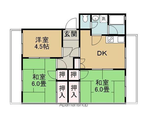 中寺ハイツI・Ⅱ(3DK/1階)の間取り写真