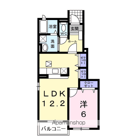 ミルトⅡ(1LDK/1階)の間取り写真