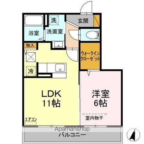 D-ROOM住吉(1LDK/1階)の間取り写真