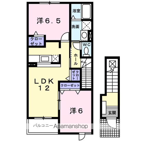 ソレアード(2LDK/2階)の間取り写真