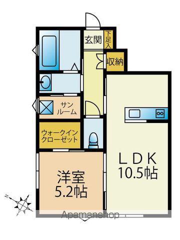 ティエラ涌波(1LDK/1階)の間取り写真
