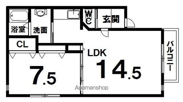 リバーサイドハイムⅡ(1LDK/2階)の間取り写真