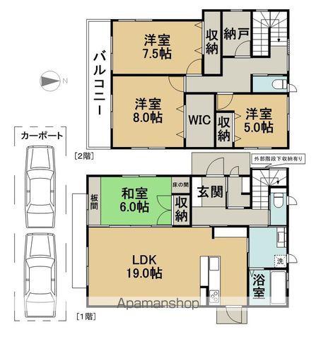 名鉄尾西線 玉ノ井駅 徒歩8分 2階建 築14年(4SLDK)の間取り写真