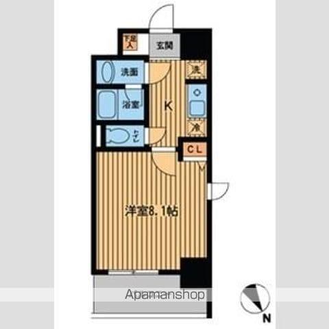 プライムアーバン門前仲町(1K/12階)の間取り写真