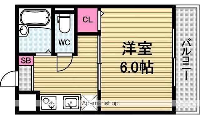 NS法円坂(1K/5階)の間取り写真