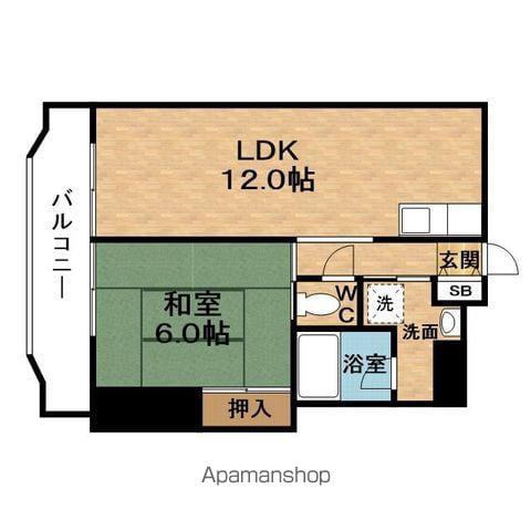 OKAMOTOBUILDING(1LDK/7階)の間取り写真