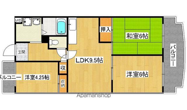 アネックス津久野(3LDK/2階)の間取り写真