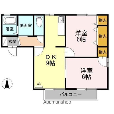 セジュールMGⅤ(2DK/2階)の間取り写真