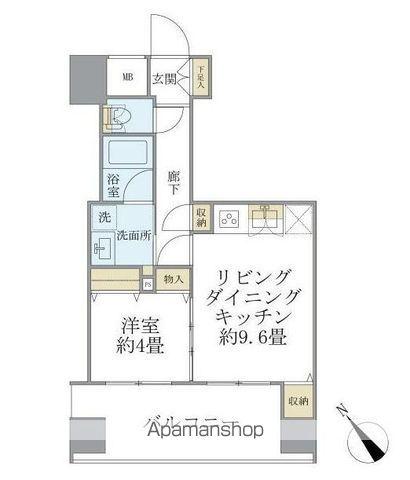 エミリブ東長崎(1LDK/4階)の間取り写真