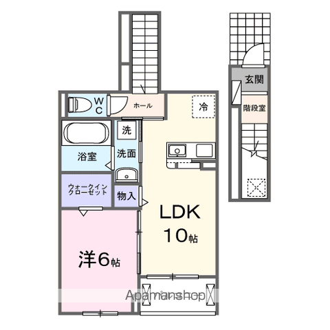 ソラリス(1LDK/2階)の間取り写真
