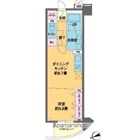 カスタリア池袋(1LDK/8階)の間取り写真