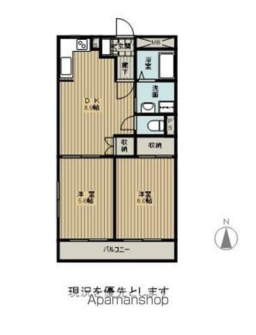 はるにれマンション(2DK/3階)の間取り写真