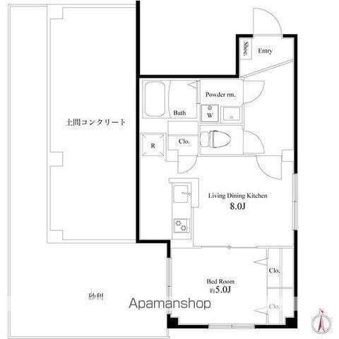 プラージュ早稲田(1LDK/1階)の間取り写真